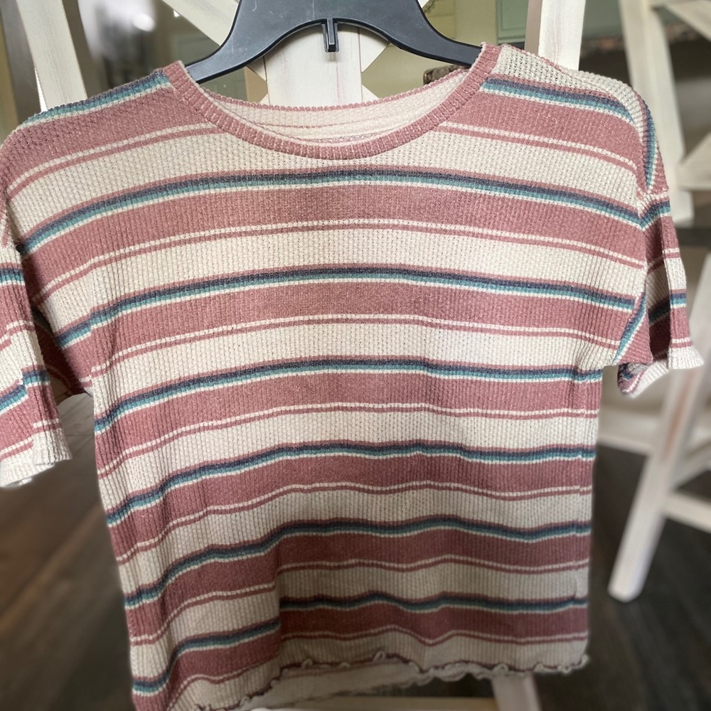 AE Short Sleeve Striped Top